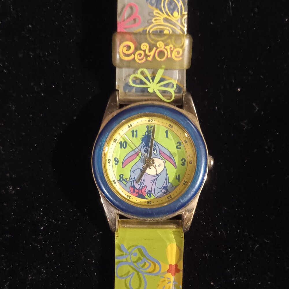 RARE Eeyore DISNEY SEIKO MU0517 SILICONE BAND WATCH Girl's